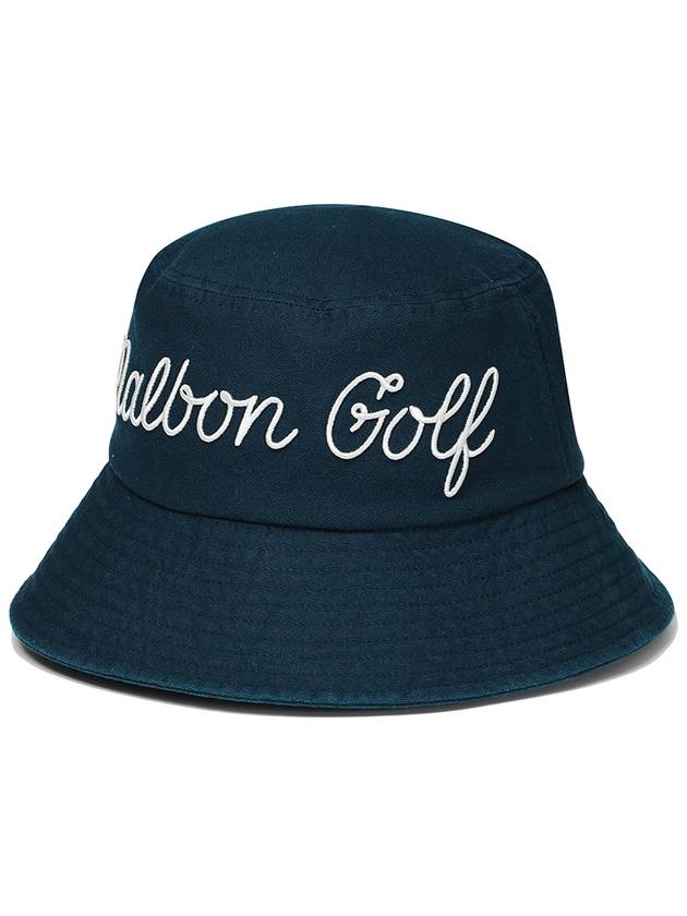 Lettering Bucket Hat NAVY - MALBON GOLF - BALAAN 1