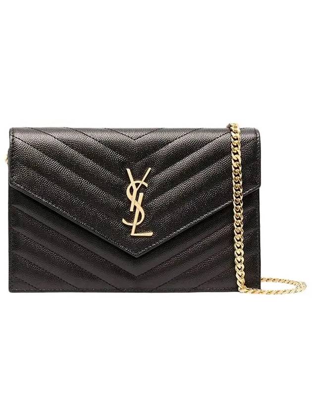 Women's Logo Envelope Chain Long Wallet Black - SAINT LAURENT - BALAAN 2