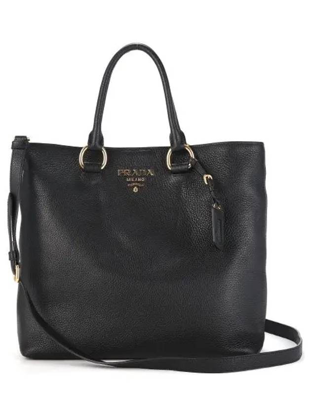 Vitello Phoenix Tote Bag Black - PRADA - BALAAN 3