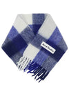 Check Mohair Muffler Royal Blue - ACNE STUDIOS - BALAAN 4