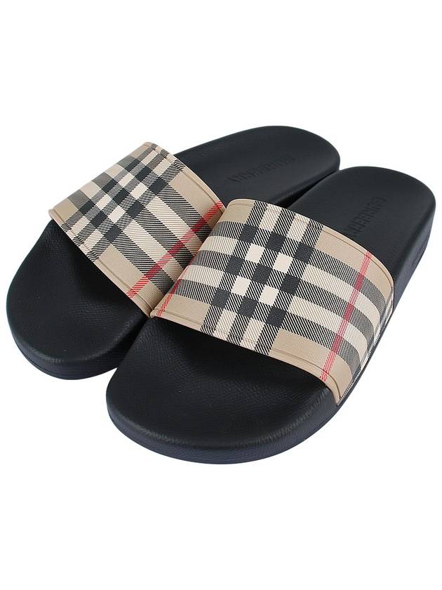 Check Furley Slippers Beige - BURBERRY - BALAAN 3