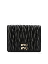 Matelasse Leather Half Wallet Black - MIU MIU - BALAAN 3