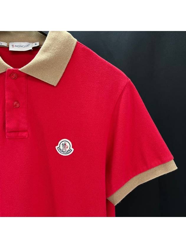 Short sleeve collared t shirt red M size - MONCLER - BALAAN 5