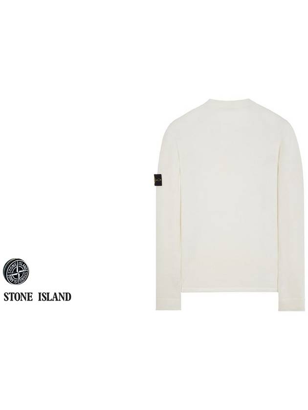 Wappen Patch Crew Neck Cotton Knit Top White - STONE ISLAND - BALAAN 4