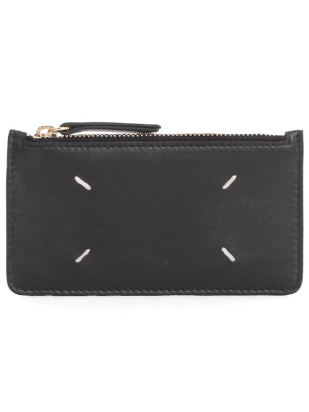 Signature Stitch Zipper Card Wallet Black - MAISON MARGIELA - BALAAN 2