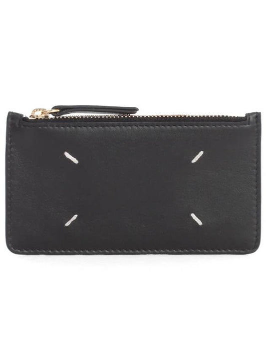 Signature Stitch Zipper Card Wallet Black - MAISON MARGIELA - BALAAN 2