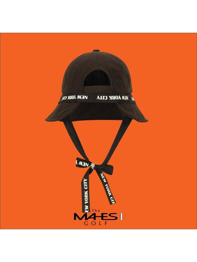 Logo Bucket Hat Brown Orange Label Royal Brown Wool Strap Bucket Hat EC00722 - MAHES - BALAAN 3