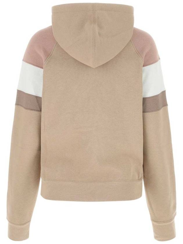 Front Logo Cotton Hoodie Beige - SAINT LAURENT - BALAAN 3