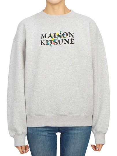 Flowers Comfort Sweatshirt Light Grey Melange - MAISON KITSUNE - BALAAN 2