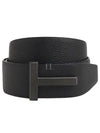 Men's Logo Reversible Leather Belt Black - TOM FORD - BALAAN 2