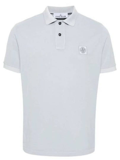 Wappen Cotton Short Sleeve Polo Shirt Sky Blue - STONE ISLAND - BALAAN 2