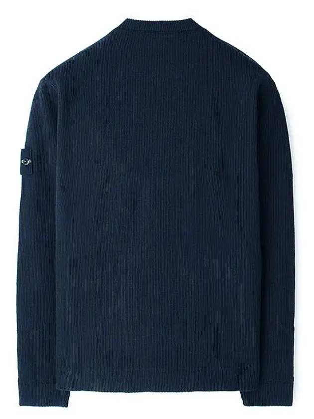 Men's Wappen Patch Crewneck Knit Sweatshirt Navy Blue - STONE ISLAND - BALAAN 3