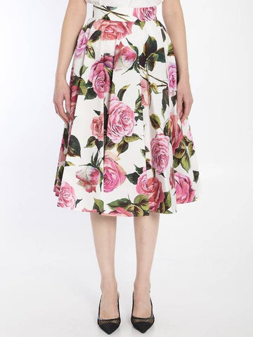 Midi Flared Floral Skirt - DOLCE&GABBANA - BALAAN 1