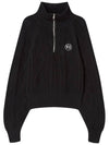 Cable Half Zip-Up Sweater Black - THE GREEN LAB - BALAAN 7