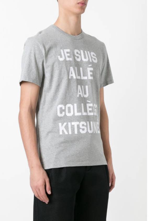 Maison Kitsune Je Suis Alle Gray Melange TShirt FW17M701 - MAISON KITSUNE - BALAAN 3