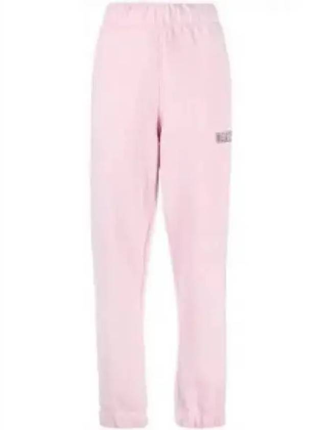 Side Logo Cotton JoGGer Track Pants Pink - GANNI - BALAAN 2