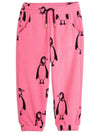 Kids Penguin Fleece Pants Pink 11000092 28 - MINI RODINI - BALAAN 2