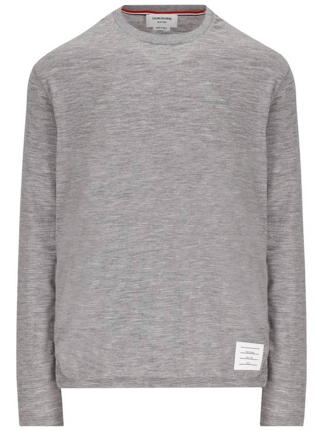 Wool Jersey 4-Bar Long Sleeve T-Shirt Light Grey - THOM BROWNE - BALAAN 2