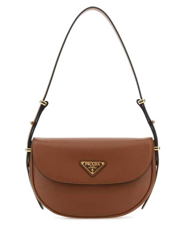 Arque Leather Shoulder Bag Brown - PRADA - BALAAN 1