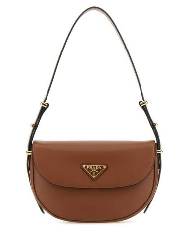 Arque Leather Shoulder Bag Brown - PRADA - BALAAN 1