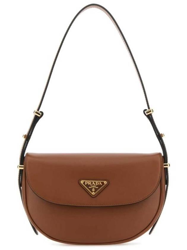 Arque Leather Shoulder Bag Brown - PRADA - BALAAN 1