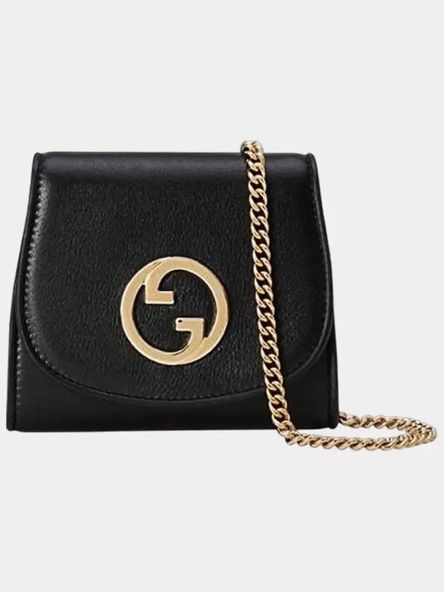 Blondie Medium Chain Strap Half Wallet Black - GUCCI - BALAAN 7