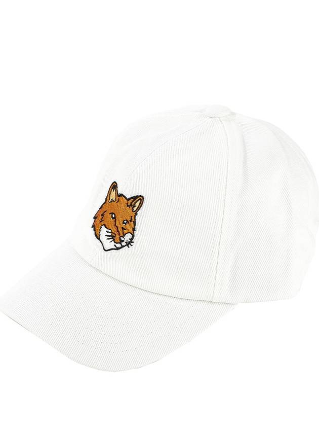 Large Fox Head Embroidery Ball Cap White - MAISON KITSUNE - BALAAN 2