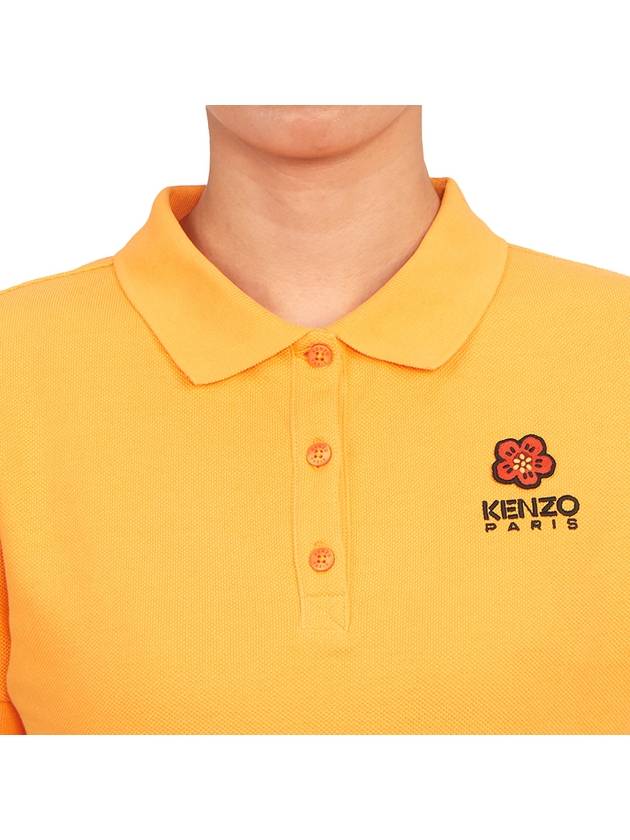 Women's Boke Flower Polo Shirt Orange - KENZO - BALAAN 7