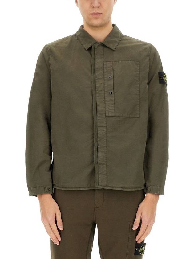 Stone Island Twill Shirt - STONE ISLAND - BALAAN 1