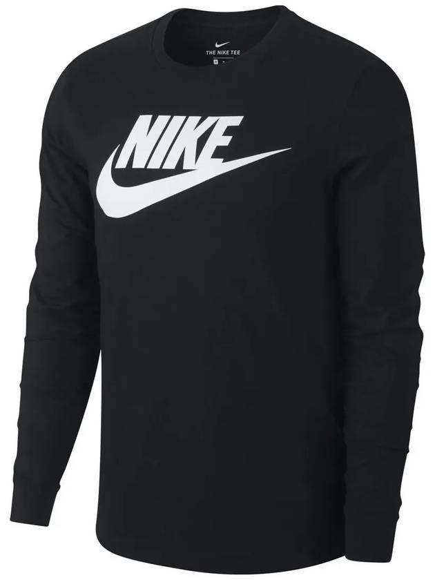 Sportswear Icon Futura Long Sleeve T-Shirt Black - NIKE - BALAAN 7