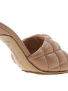 Women's Quilted Nappa Sandals Heel Cipria - BOTTEGA VENETA - BALAAN.