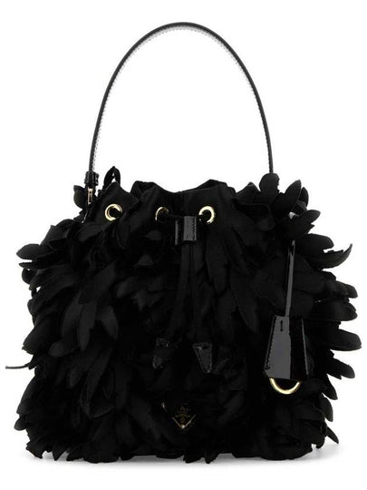 Satin Patent Leather Bucket Bag Black - PRADA - BALAAN 2