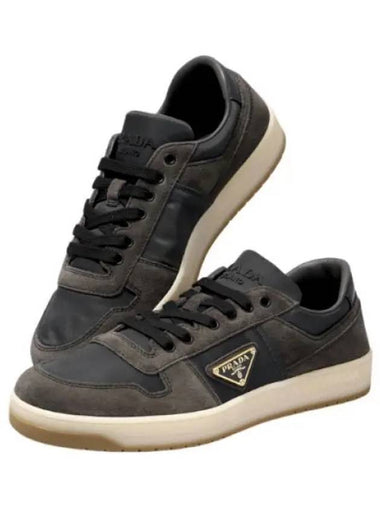 Downtown Delave suede and Re nylon sneakers - PRADA - BALAAN 1