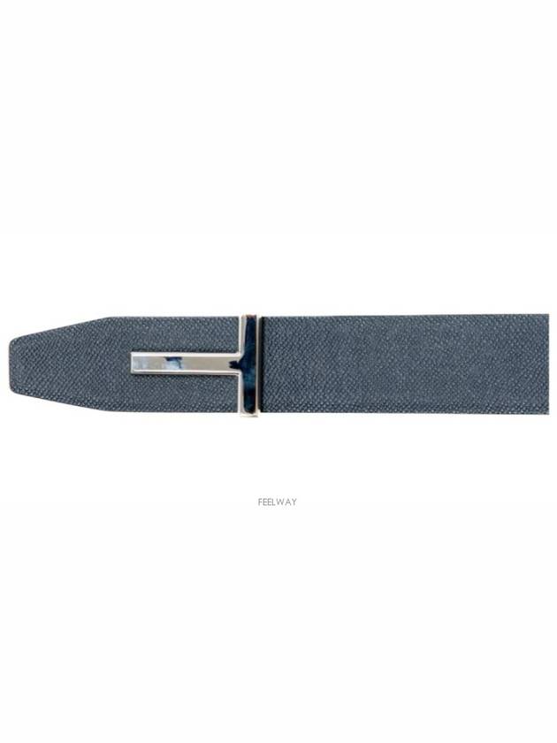 Men's T Logo Reversible Leather Belt Navy - TOM FORD - BALAAN 5