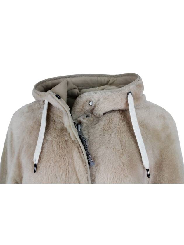 Fur Hooded Coat Beige - BRUNELLO CUCINELLI - BALAAN 6