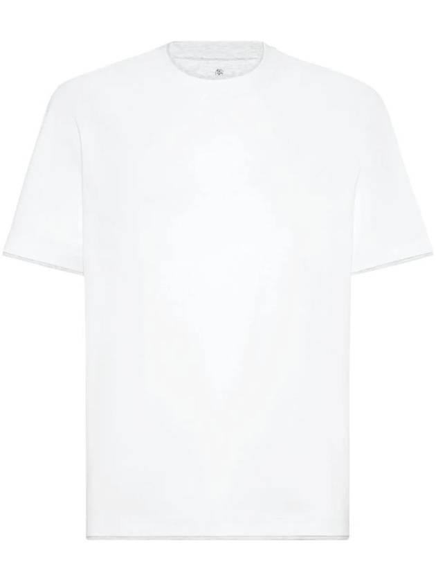 Men's Layered Effect Short Sleeve T-Shirt White - BRUNELLO CUCINELLI - BALAAN 2