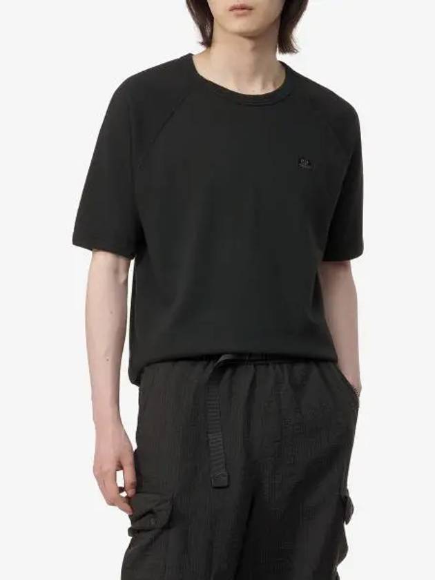 30/1 Sponge Fleece Short Sleeve Sweatshirt Black - CP COMPANY - BALAAN 2