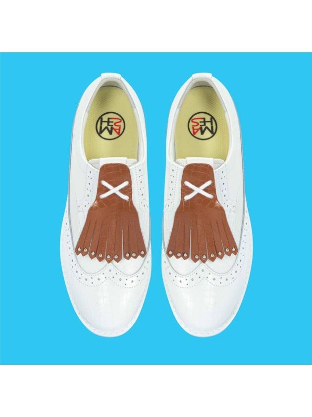 Natural leather 4WAY tassel decoration high up balance handmade golf shoes spikeless white MSH00808 - MAHES - BALAAN 3