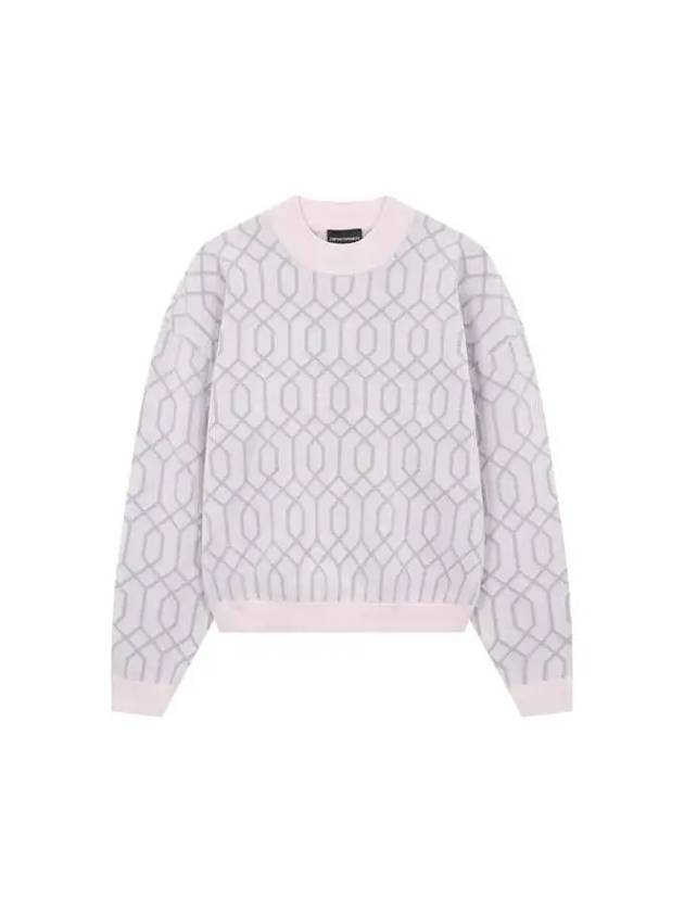 Women s Flock Line Drop Shoulder Knit Light Pink 270093 - EMPORIO ARMANI - BALAAN 1