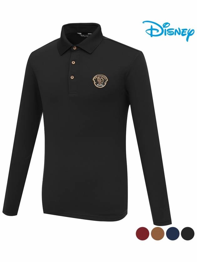 Men s Artwork Patch Simple Long Sleeve Collar T Shirt DO3MTS082 - DISNEY GOLF - BALAAN 4