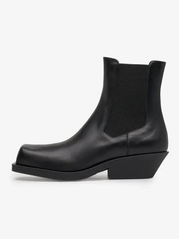 Square Toe Leather Chelsea Boots Black - MARNI - BALAAN 2