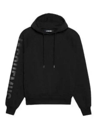 Le Typo Classic Fit Cotton Hoodie Black - JACQUEMUS - BALAAN 2