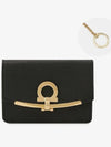 Gancini Calfskin Card Wallet Black - SALVATORE FERRAGAMO - BALAAN 3