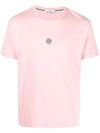 Garment Dyed Lettering One Print Cotton Jersey Short Sleeve T-Shirt Pink - STONE ISLAND - BALAAN 1