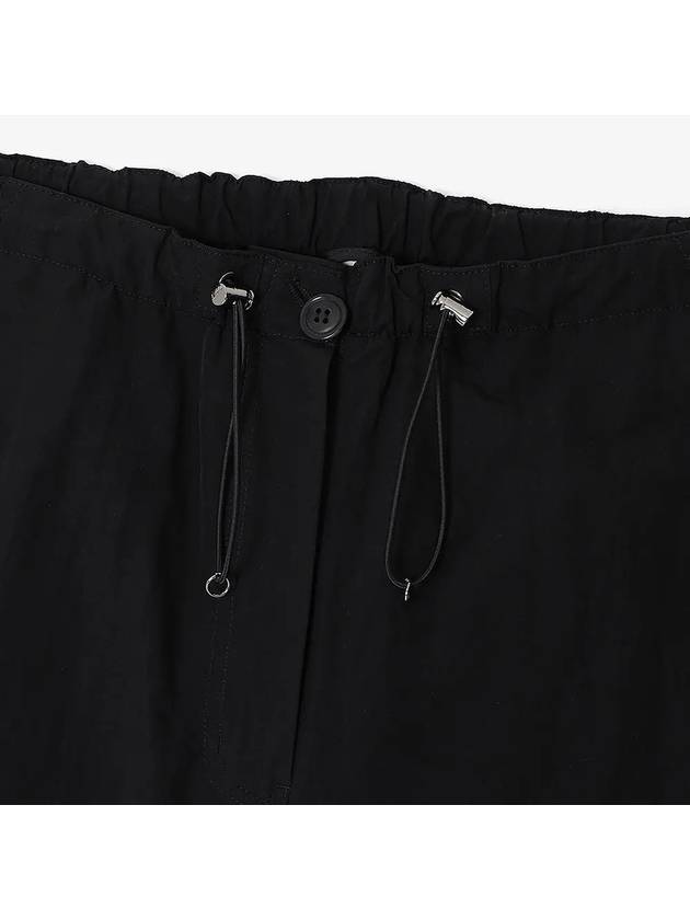 Cotton Nylon Parashute Wide Pants Black - NOIRER FOR WOMEN - BALAAN 5