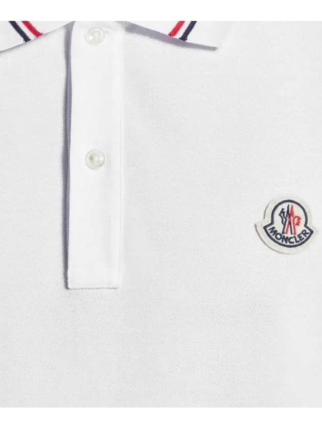 Logo Patch Polo Shirt White - MONCLER - BALAAN 5