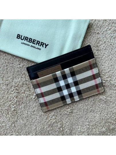 SANDON Vintage Check Card Wallet Beige - BURBERRY - BALAAN 2