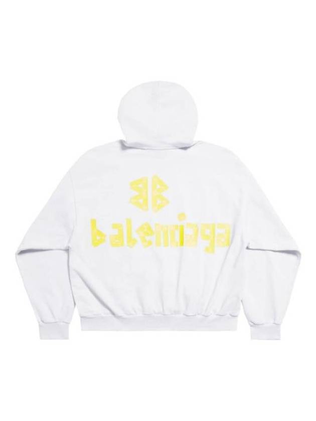 Tape Type Ribbed Pocket Large Fit Hoodie White - BALENCIAGA - BALAAN 3