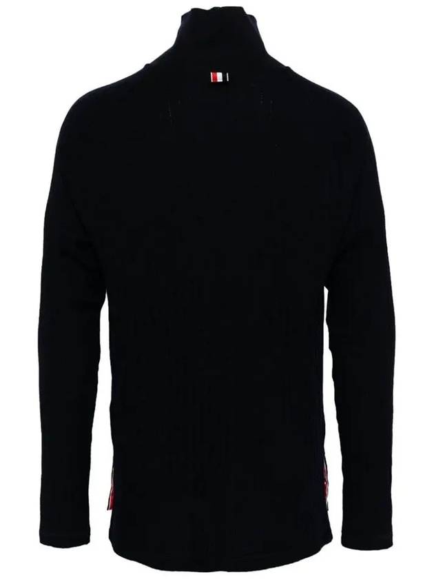 Raglan Roll Neck Virgin Wool Turtleneck Navy - THOM BROWNE - BALAAN 4