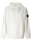 Wappen Patch Cotton Fleece Hoodie White - STONE ISLAND - BALAAN 2